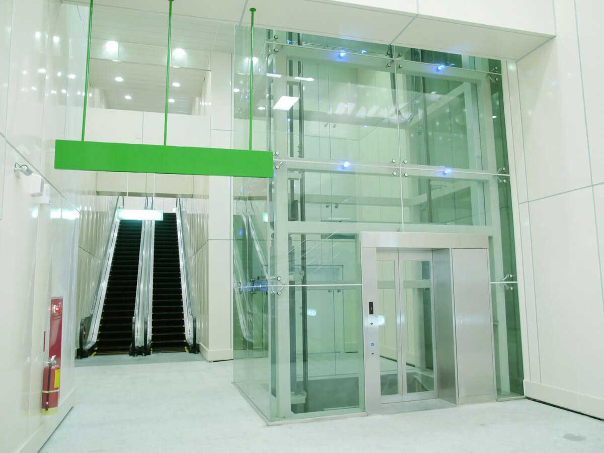 glass lift in building
