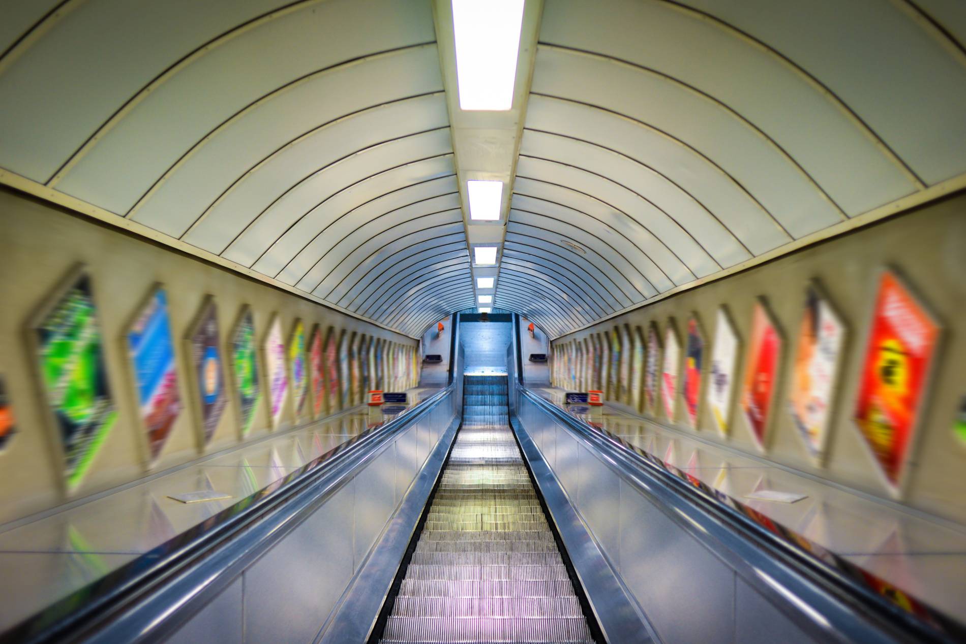 Escalator going down for the Tube